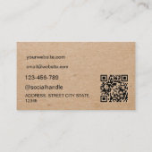 Carte De Visite Fait main par Custom Name Yarn Kraft (Dos)