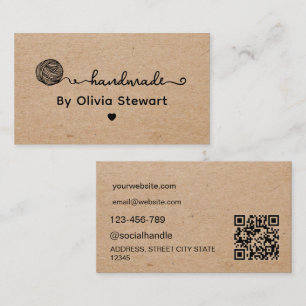 Carte De Visite Fait main par Custom Name Yarn Kraft