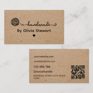 Carte De Visite Fait main par Custom Name Yarn Kraft