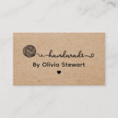 Carte De Visite Fait main par Custom Name Yarn Kraft (Devant)