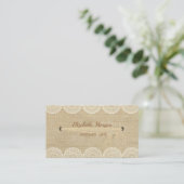 Carte De Visite Fait main Simple Rustique ,Dentelle (Debout devant)