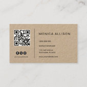 Carte De Visite Fait main | Typographie noire (Dos)