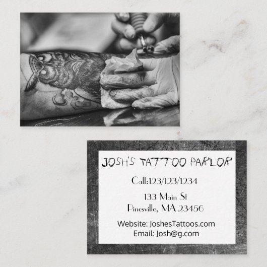 Carte de visite fait sur commande d'artiste de (Devant / Derrière)