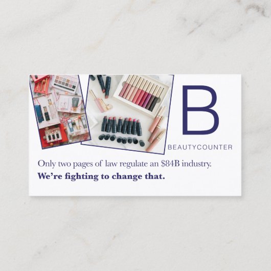 Carte de visite fait sur commande de Beautycounter (Dos)