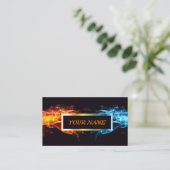 Carte de visite fait sur commande de glace du feu (Debout devant)