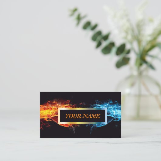 Carte de visite fait sur commande de glace du feu (Debout devant)