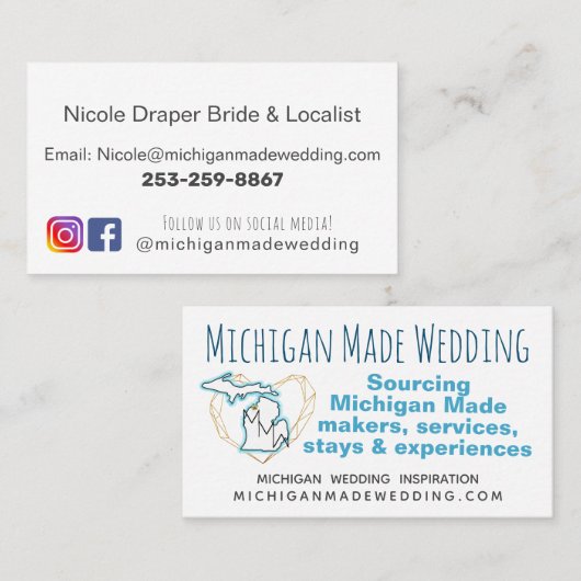 Carte de visite fait sur commande de mariage (Devant / Derrière)