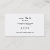 Carte de visite fait sur commande de monogramme de (Dos)