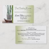 Carte de visite fait sur commande de spa "de zen (Devant / Derrière)