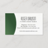 Carte de visite fait sur commande d'ébéniste (Dos)