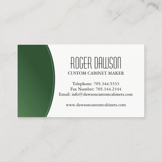 Carte de visite fait sur commande d'ébéniste (Dos)