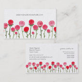 Carte de visite fait sur commande élégant de roses (Devant / Derrière)
