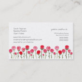 Carte de visite fait sur commande élégant de roses (Dos)