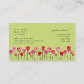 Carte de visite fait sur commande élégant de roses (Dos)