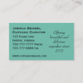 Carte de visite fait sur commande personnalisé de (Dos)