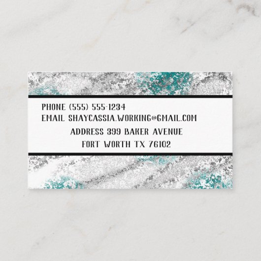 Carte de visite fait sur commande professionnel (Dos)