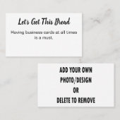 CARTE DE VISITE FAITES DE VOTRE PROPRE (Devant / Derrière)