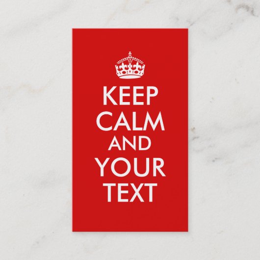 Carte De Visite Faites vos propres garder l'énonciation calme pour (Devant)