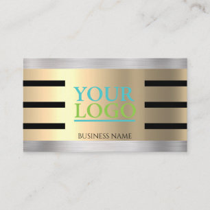 Carte De Visite Faites Votre Logo Or Jaune Et Rayures Noires, Vs 2