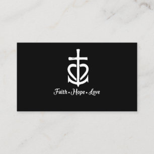 Carte De Visite Faith Hope Love Cross Ancre Coeur Jésus