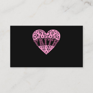 Carte De Visite Faith Pink Heart Sensibilisation au cancer du sein