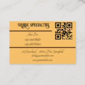 Carte de visite Falafel Arabic (Dos)