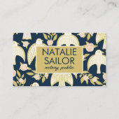 Carte De Visite Falcons et Roses QR Code Chic moderne Notaire publ (Devant)