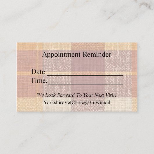 Carte De Visite Fall Veterinary  (Dos)