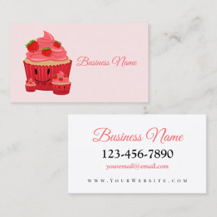 Carte De Visite Famille Cupcake aux fraises