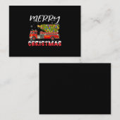 Carte De Visite Famille de Noël des pompiers du camion-citerne Pin (Devant / Derrière)