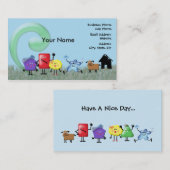 Carte De Visite Famille folle de formes (Devant / Derrière)