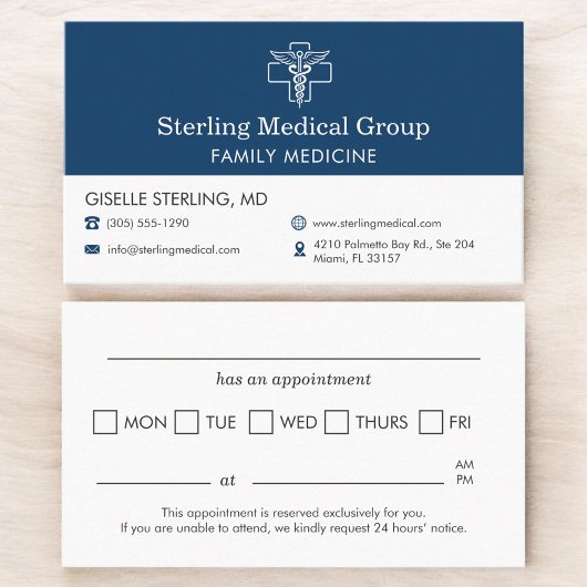 Carte De Visite Family Practice Doctor Office Appointment 