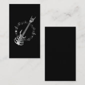 Carte De Visite Fan de musique rock lover Guitare de Skeleton (Devant / Derrière)
