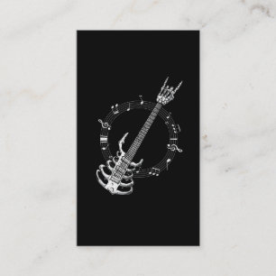 Carte De Visite Fan de musique rock lover Guitare de Skeleton