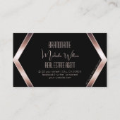 Carte De Visite Fancy Black Géométrique Chimie Rose Or moderne (Dos)