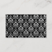 Carte De Visite Fancy Black Silver Damask (Dos)