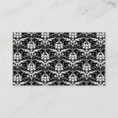 Carte De Visite Fancy Black White Damask (Dos)