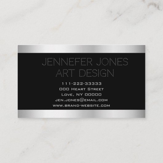 Carte De Visite Fancy Bright Silver Lumière Moderne Design Art (Dos)