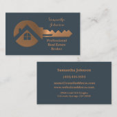 Carte de visite Fancy Cuivre Key Real Estate Broke (Devant / Derrière)