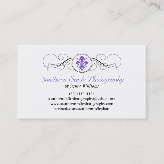 Carte De Visite Fancy Fleur de Lis (Devant)