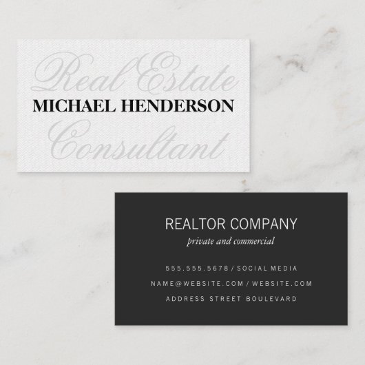 Carte De Visite Fancy Font Wavy (Devant / Derrière)