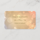 Carte De Visite Fancy Gold Bokeh Professional (Devant)