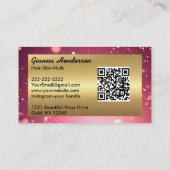Carte De Visite Fancy Pink Glitter And Gold (Dos)