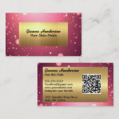 Carte De Visite Fancy Pink Glitter And Gold (Devant / Derrière)