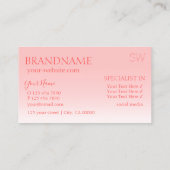 Carte De Visite Fancy Rose rose élégant Miroir Police avec Monogra (Dos)