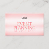 Carte De Visite Fancy Rose rose élégante police miroir avec logo (Devant)