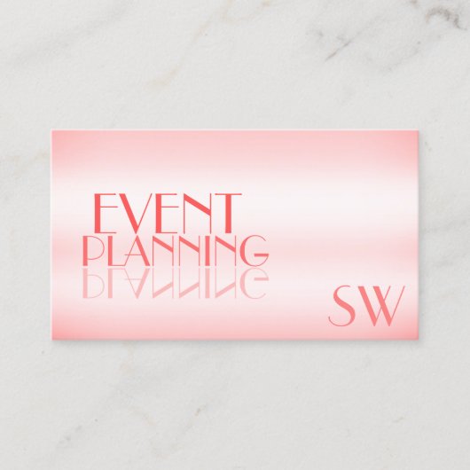 Carte De Visite Fancy Rose rose Noble lettres miroir avec Monogram (Devant)