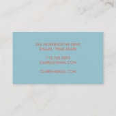 Carte De Visite Fancy Script Blue Tomato Rouge Chic Minimal (Dos)