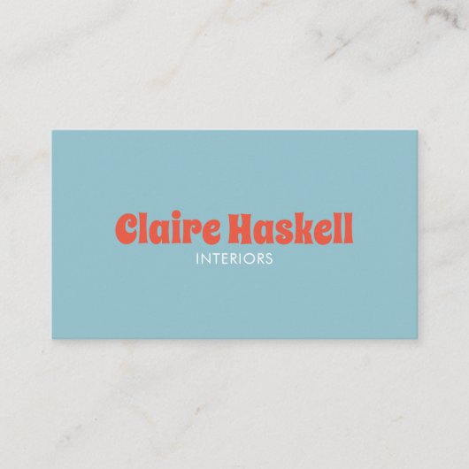 Carte De Visite Fancy Script Blue Tomato Rouge Chic Minimal (Devant)