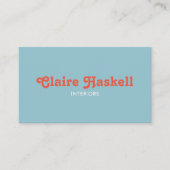 Carte De Visite Fancy Script Blue Tomato Rouge Chic Minimal (Devant)